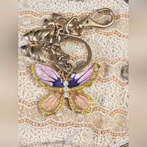 Liz Claiborne Enamel Colorful Butterfly Keychain Purse Charm